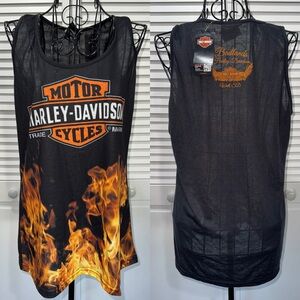 NWT🔥Harley Davidson Too Hot Flame Graphic Tank Women’s Size XL